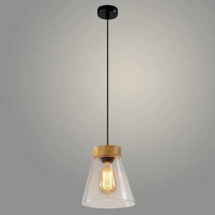 Подвес 24255/1HQ F BK+WOOD черный/дерево 1х40W E27 h1000, 24